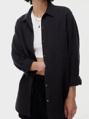 Aritzia Wilfred Free Sail Button Up - Black - Small
